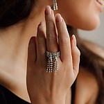 Кольцо серебряное с фианитами 2ККр23/17