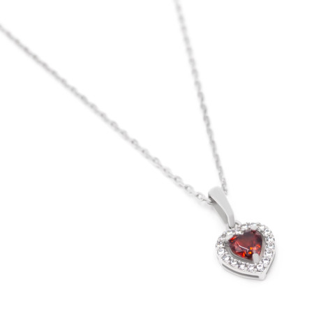 Кольє срібне з фіанітами Сердечко 015ДСP чер