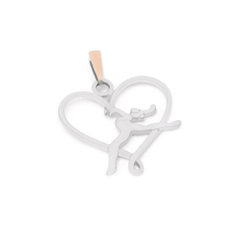 Подвеска серебряная с золотыми вставками Гимнастка Пі7/2