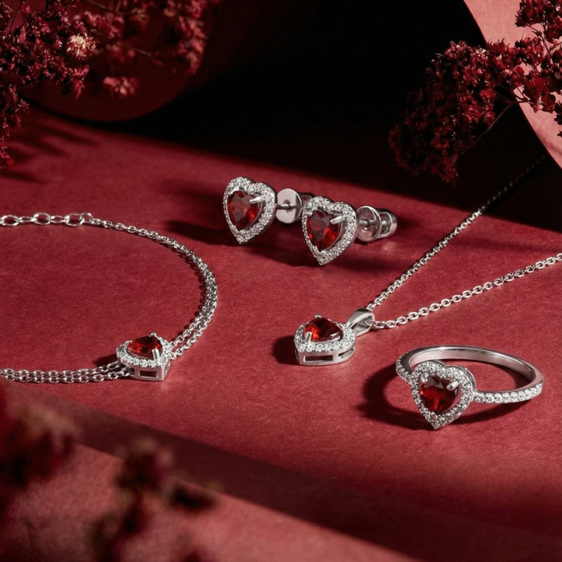 Браслет серебряный с фианитами Сердечко 015ДСP кр