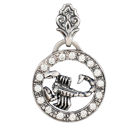 Подвеска серебряная Знак Зодиака Скорпион с фианитами 2П008зСк