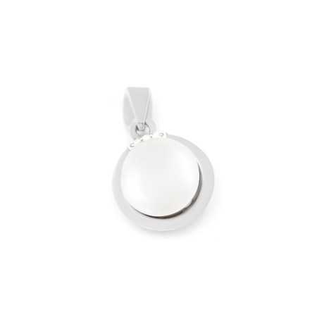 Підвіска срібна з перлиною та фіанітами 2ПЖ24/27