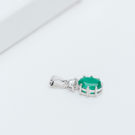 Подвеска золотая с изумрудом и бриллиантом 3П088ДбрСм