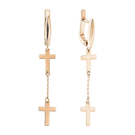 Серьги из красного золота Крестики 1с275/00б
