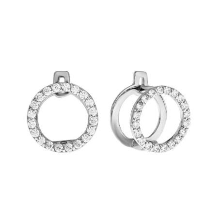 Серьги из белого золота с фианитами Геометрия 3с208/01б