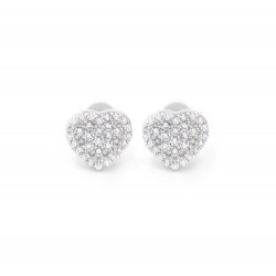 Серьги-пусеты (гвоздики) серебряные с фианитами Сердечка 1219р