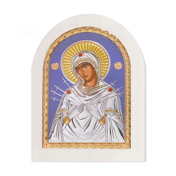 Ікона Матір Божа Семистрільна 4E1114/WH-AXB 20*26 см