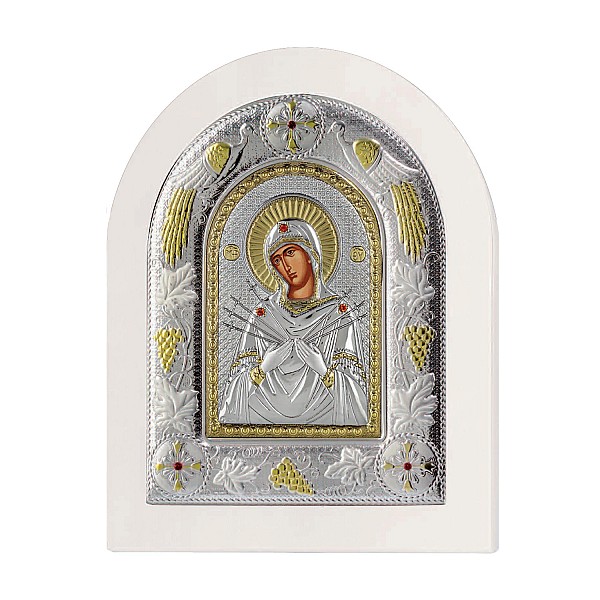 Ікона Матір Божа Семистрільна 4E3114/WH-AX 24*29 см