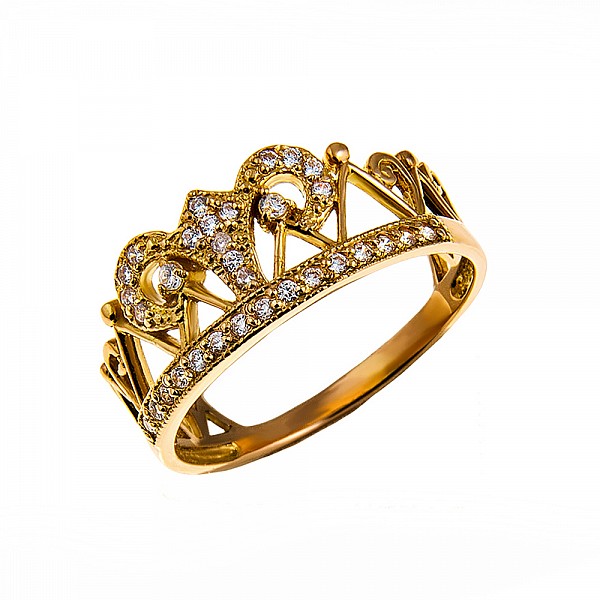 Кольцо золотое Корона 1К022