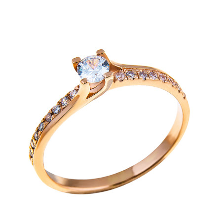 Кольцо золотое с фианитами 1К060
