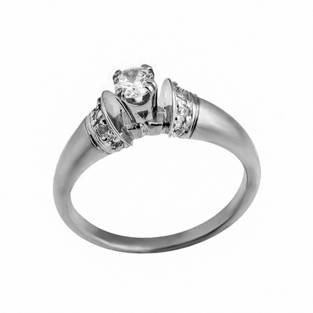 Каблучка срібна з фіанітами 2К004