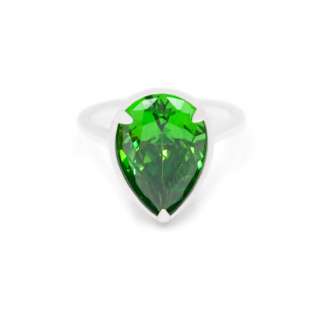 Каблучка срібна з фіанітом 2КЦ24/23з