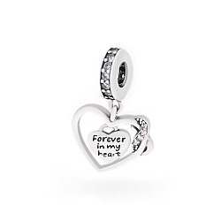 Підвіска-шарм срібна з фіанітами Назавжди в моєму серці / Forever in my heart 2Ш25/12