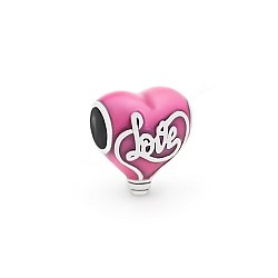 Підвіска-шарм срібна з емаллю та фіанітами Love 2Ш25/47