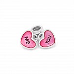 Підвіска-шарм срібна з емаллю та фіанітами Ти і я / You & me 2Ш25/7