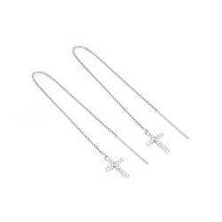 Сережки-протяжки срібні з фіанітами Хрестики С2Ф/1382