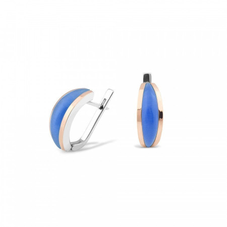 Сережки срібні з золотими вставками та улекситом 247Сву