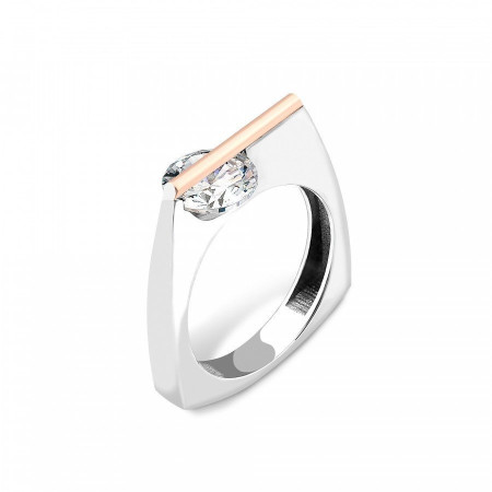 Каблучка срібна з фіанітом 2_465К