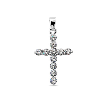 Хрестик срібний з фіанітами 550П
