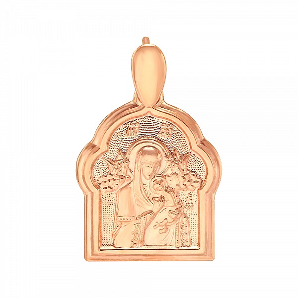 Ладанка золотая «Страстная икона Божией Матери» 110605