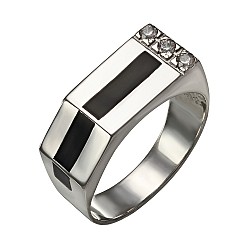 Перстень срібний з емаллю та фіанітами 380091А