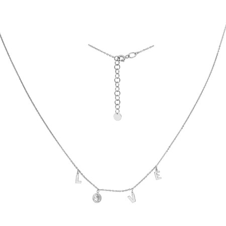 Колье серебряное с фианитом Love 860423С