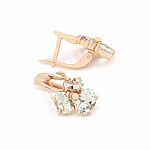 Серьги золотые с зеленым аметистом 292