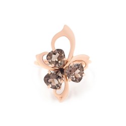 Кольцо золотое с дымчатым кварцем 11359