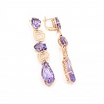 Сережки золоті з аметистом 12352