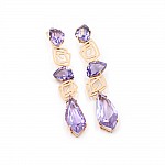 Сережки золоті з аметистом 12352