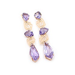 Сережки золоті з аметистом 12352
