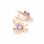 Сережки золоті з аметистом 12378