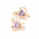 Сережки золоті з аметистом 12378