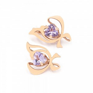 Сережки золоті з аметистом 12378