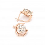 Серьги золотые с зеленым кварцем 12501КвЗ