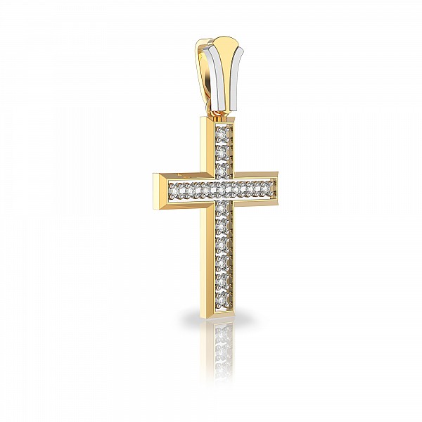 Хрестик золотий з діамантами 3v33030