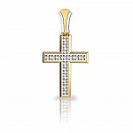 Крестик золотой с бриллиантами 3v33030