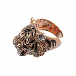 Перстень з червоного золота «Тигр» з емаллю ТП1427-2