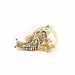 Кольцо золотое «Улитка» с бивнем мамонта и эмалью ТП5-1439-1-100