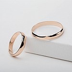 Обручальное кольцо золотое классическое 1ОК015