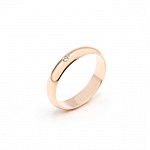 Обручальное кольцо золотое с бриллиантом классическое 3ОК025-1Д