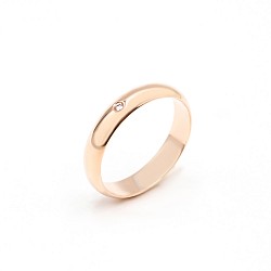 Обручальное кольцо золотое с бриллиантом классическое 3ОК025-1Д