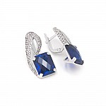 Серьги золотые с сапфиром и фианитами 6630019