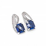 Серьги золотые с сапфиром и фианитами 6630019