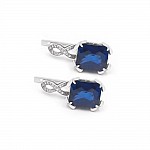Серьги золотые с сапфиром и фианитами 6630022