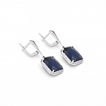 Серьги золотые с сапфиром и фианитами 6630063