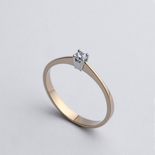 Каблучка золота з фіанітом 1К014