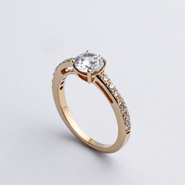 Каблучка золота з фіанітами 1К053