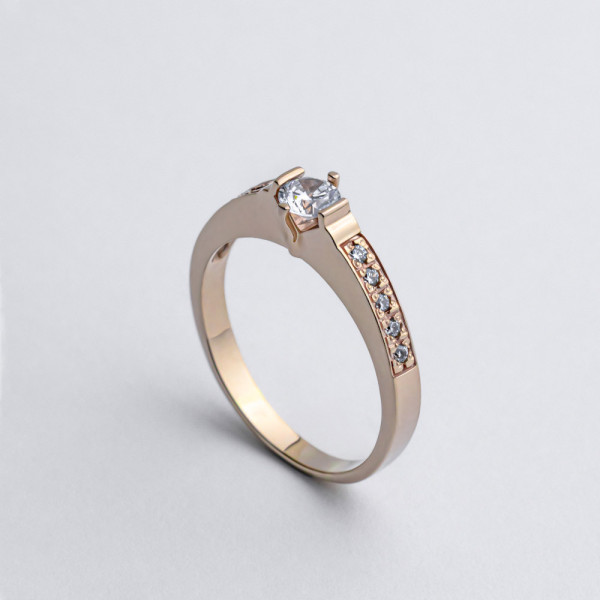 Каблучка золота з фіанітом 1К056