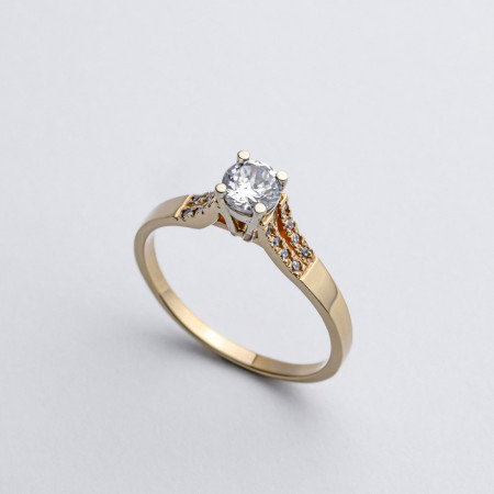 Кольцо золотое с фианитом 1К059